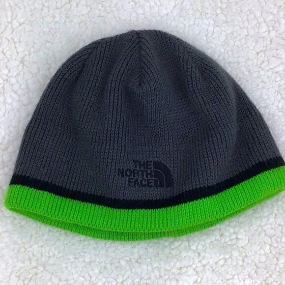 The North Face Black and Green Knit Hat - Picture 1 of 6